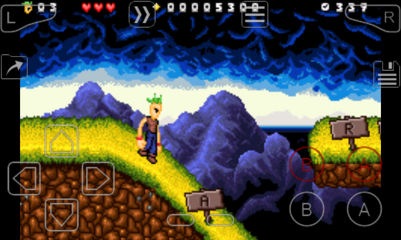 My Boy landscape gameplay with on-screen controls